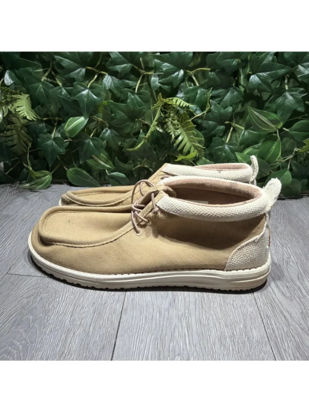 Hey Dude Wally Mid Salt N Stone Casual Boots Shoes Tan White Mens Size 14